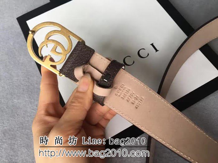 古馳CUCCI G家優質頭層牛皮豬皮紋 配純銅扣男士皮帶 GHG1259